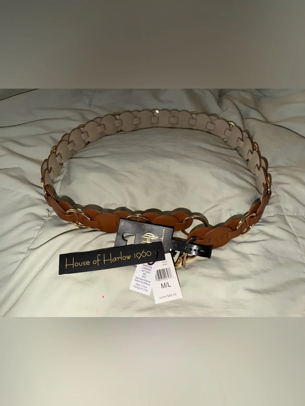 House of Harlow Belt NWT 🌷 Vegan Leather Circle-Link Waist Belt